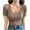 Khaki-02, variant on Mittory Women Short Sleeve Tops Scoop Neck Ribbed Knit Slim Fitted Basic Tee Shirts Casual Summer Trendy Clothes