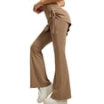 thumbnail image 4 of purcolt Women 2 in 1 Skirted Leggings Tummy Control High Waisted Flare Pants for Workout Yoga Tennis Fake Two Pieces & Side Drawstring, 4 of 9
