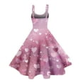 thumbnail image 5 of Elegant Valentines Dress for Women Sleeveless Round Neck A-Line Heart Print Party Dresses Vermilion 2XL, 5 of 5
