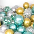 thumbnail image 4 of Paquete de 50 globos metálicos de látex de 12 pulgadas para bodas, cumpleaños, baby shower, festivales de Navidad, fiestas de aniversario, picnic o cualquier decoración de fiesta de amigos y fami, 4 of 5