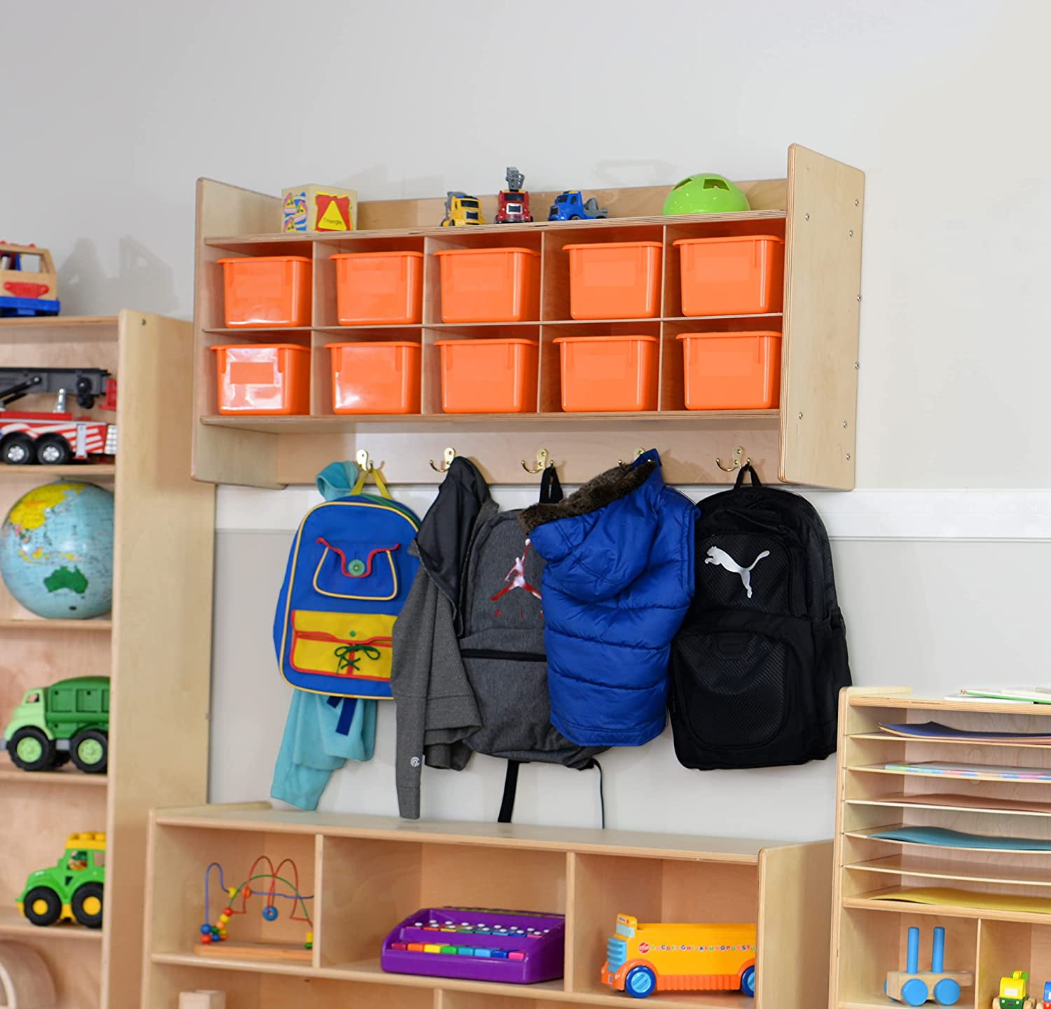 RRI Goods Wooden Toy Storage Unit Home School Classrooms