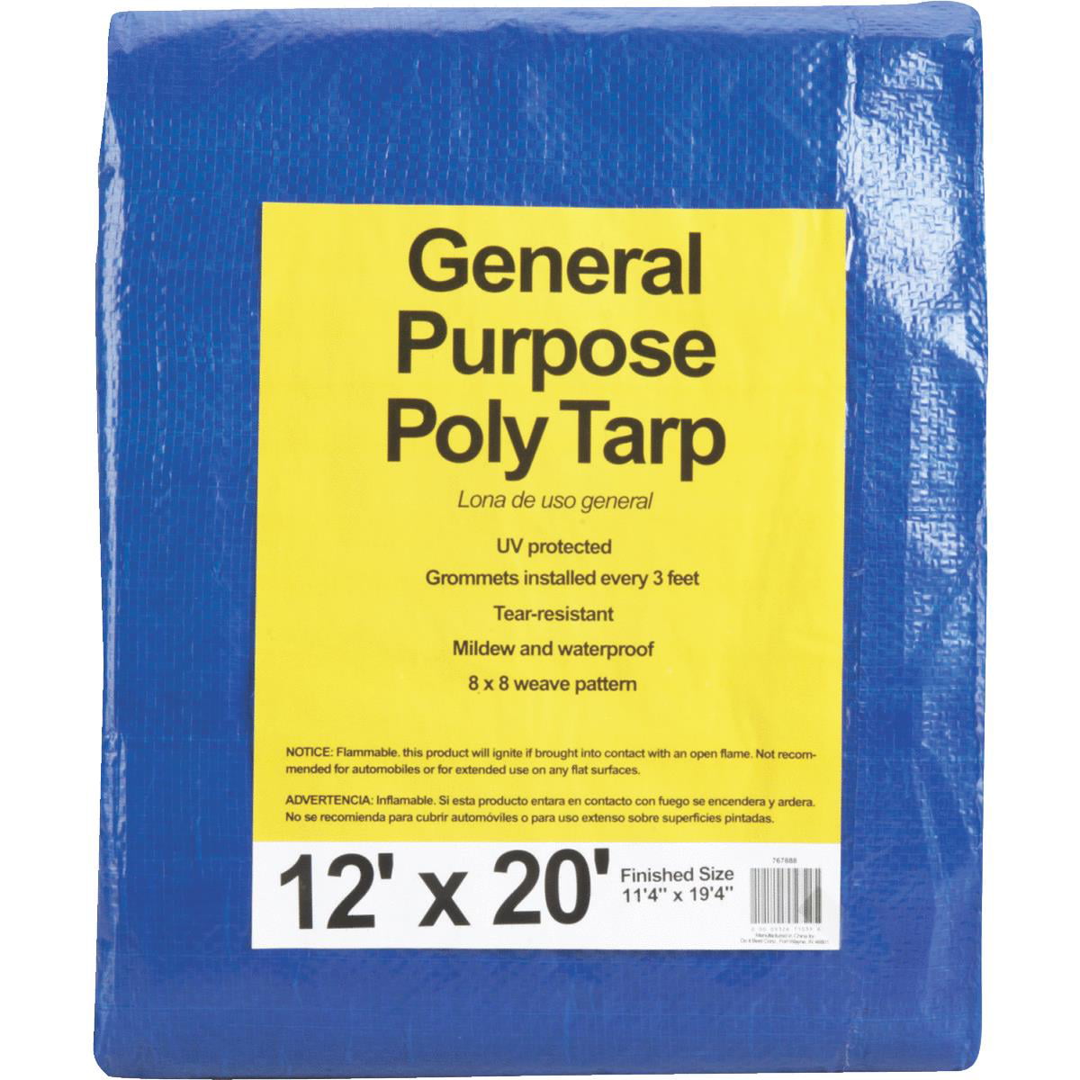 TRA-1222 Kotap America Ltd. Kotap 12-ft x 22-ft General Purpose Blue Poly Tarp Item