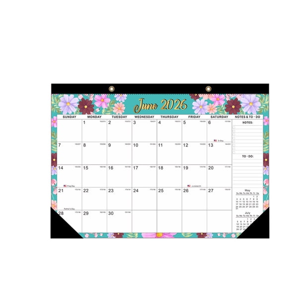 Calendario de pared de 19 meses (junio de 2026 – diciembre de 2027) | Agenda mensual grande con amplio espacio para escribir, ideal para el hogar, la oficina o el aula.