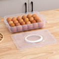 thumbnail image 3 of HEJULIK Egg Holder for Refrigerator, 2-Layers 48 Deviled Egg Tray with Lid Egg Carrier Box Dispenser Container with Handle for Eggs 48 Count, 3 of 7