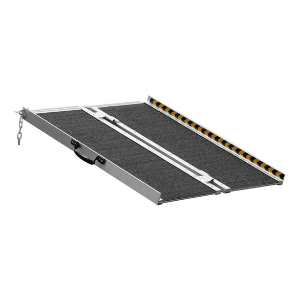 2FT Aluminum Wheelchair Ramp, 800LB Capacity - Foldable Non-Slip Threshold Ramp for Mobility Scooters, Steps & Doorways