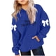 thumbnail image 1 of Camiseta de manga larga con lazo para niños, cuello redondo liso, parte superior lisa, adecuada para niños y niñas, sudadera con capucha para niñas, parte superior de poliéster, 1 of 6