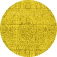 thumbnail image 1 of Ahgly Company Indoor Round Persian Yellow Traditional Area Rugs, 3' Round, 1 of 4