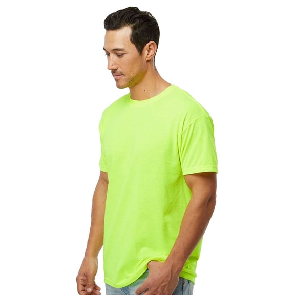 M&O Gold Soft Touch T-Shirt 4800, T-Shirt for Men, Men's Short Sleeve, Unisex Fit, Safety Green, 3XL