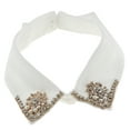 thumbnail image 5 of Women Chic Detachable Flower Rhinestones False Shirt Collar Neck Choker - White, as described, 5 of 8