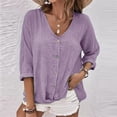 thumbnail image 2 of Women Blouses Floral Summer Top Scrub Base Layer Womens Long Sleeve Sweaters Casual Long Sleeve Scrub Shirt Layer Tunics Workout Running Shirts Womens Workout Shirt Tunic Blouse Tops Purple 2XL, 2 of 4