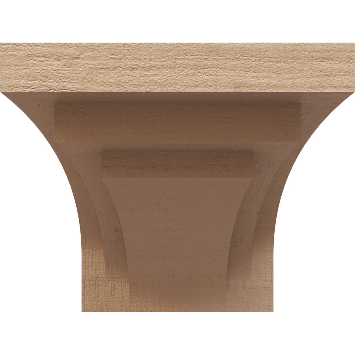 8"W x 16"D x 8"H Wide Rockford Rough Cedar Woodgrain TimberThane Corbel, Primed Tan