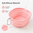 thumbnail image 6 of Aoznliie Travel Dog Bowls, Lightweight Collapsible Silicone Dog Bowl for Camping, 5.1x5.1x0.5 inch Portable Dog Water Bowl for Walking Travel, Pink, 6 of 6
