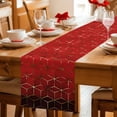thumbnail image 5 of Ombre Red Geometric Table Runner 36 Inches Long Farmhouse Dress Scarves, Modern Abstract Art Dining Tablerunner for Coffee Table/Kitchen Island/Party Décor, Small 13" x 36", 5 of 8