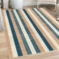thumbnail image 1 of Retro Decorative Rug, Classical Vertical Stripes Pattern Texture Image Old Fashioned Display Art, Quality Carpet for Bedroom Dorm and Living Room, 6 Sizes, Night Blue, by Ambesonne, 1 of 4