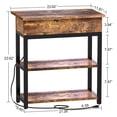 thumbnail image 6 of FABATO End Table and Nightstand with Charging Station, Rustic Brown, 6 of 7
