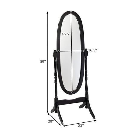 Swivel Full Length Ovel Mirror Wooden Cheval Floor Free
