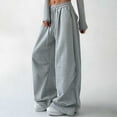 thumbnail image 4 of Women's Solid Sport Pants High Waist Wide Leg Casual Womens Sweatpants Sports Trousers, 4 of 7