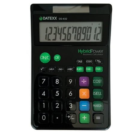 Datexx 12-Digit Designer Large Desktop Calculator with Cost Sell Margin Feature