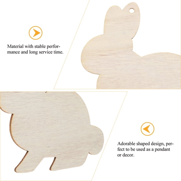 SEWCHICS 20pcs Adorable Design Wooden Bunny Ornaments for Home Decoration and Crafts