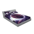 thumbnail image 2 of Ambesonne Galaxy Fitted Sheet & Pillow Sham Set, Outer Space Planets Mars, Queen, Mauve Purple, 2 of 2