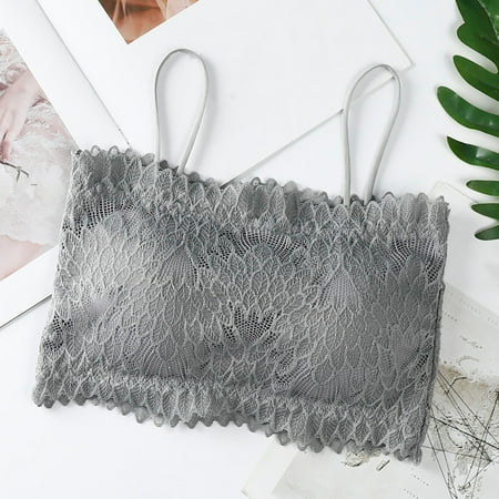 

Rutainlusire Clearance Womens Bras Fashion Woman s Lace Beauty Back Solid Strap Wrap Hollow Out Bra Underwear