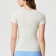 thumbnail image 2 of Uootdi Womens Tops Short Sleeve Crewneck Seamless Knit Slim Fit Stretchy Athletic Workout Gym Activewear Tees Gift, 2 of 9