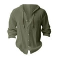 thumbnail image 3 of Bcfgryg Men's Stylish Solid Color Pocket Casual Button Hooded Shirt Comfortable Top Business Shirts Men, 3 of 3