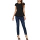 thumbnail image 2 of INSPIRAR CHIC Blusas de Peplum para Mujeres con Mangas Cortas y Cuello Redondo Color Sólido 2XL Negro, 2 of 6
