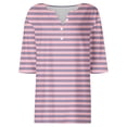 thumbnail image 4 of Inverlee Womens T Shirts V Neck Dressy Casual Short Sleeve Tops Cute Striped Print Shirts Comfy Vacation Tunic Blouse Tee Summer Fashion, 4 of 4