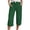 Green, variant on ManxiVoo Women Lightweight Linen Pants 3/4 Length Breathable Comfort Fit Casual Summer Trousers With Pockets L Size Beige