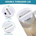 thumbnail image 5 of 40 oz Insulated Stainless Steel Tumbler Double Wall Stainless Steel Tumbler with 2-Way Drinking Oil Painting Of Giraffe, 5 of 9
