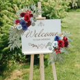 thumbnail image 5 of Abbraccia 2 Pieces Wedding Arch Flowers Welcome Sign Decoration Corner Flowers Artificial Flowers for Ceremony Birthday Window Ornament Red, 5 of 8