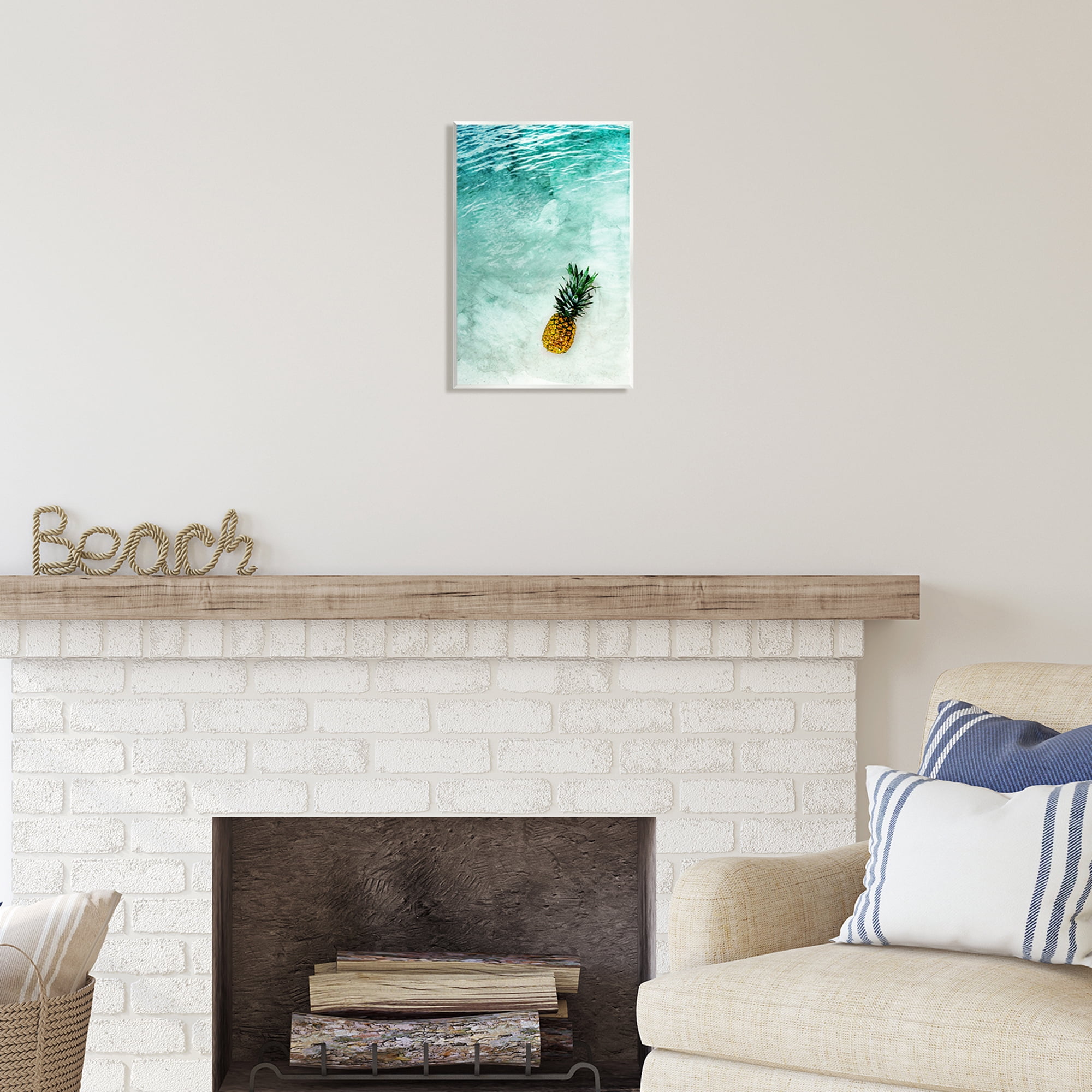 Stupell Industries Pineapple on Beach Ripples Nature Photography Unframed Art Print Wall Art, 10 x 15