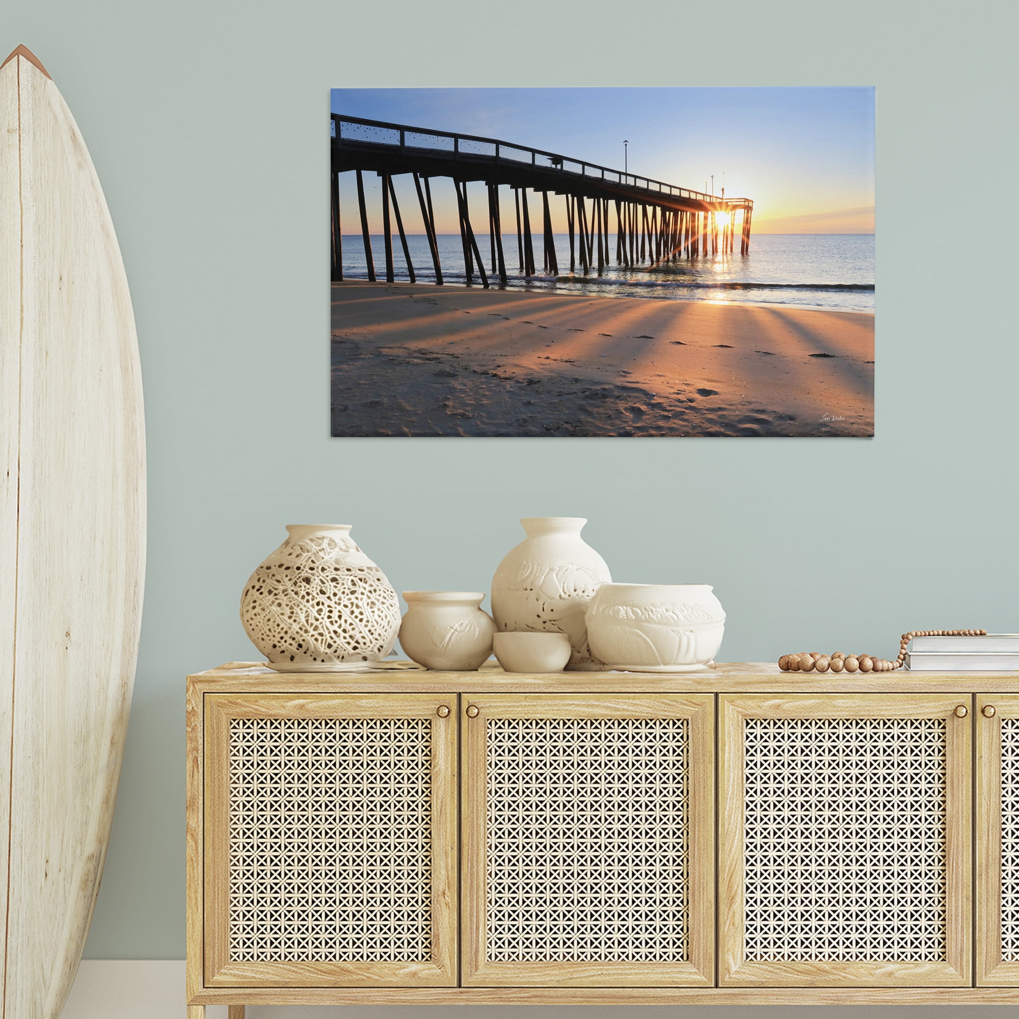 Stupell Industries Tall Sunlit Dock Landscape & Nature Photography Wrapped Canvas Art Print Wall Art, 45 x 30