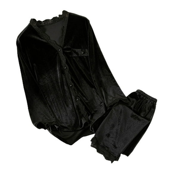 YTIANH T-Shirts en Velours pour Femmes, Robe Mini Évasée, Manches Longues Décontractées, Tunique à Col Noir, TG