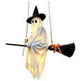 thumbnail image 6 of Flying Ghost Broom Light, Remote Control Hanging Halloween Ornament for Front Porch Yard Patio Indoor Outdoor Decor, 6 of 8