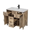 thumbnail image 5 of ELECWISH 36" Farmhouse Bathroom Vanity with Sink Combo, Rustic Vanity Cabinet with Ceramic Under Mount Sink Combo with Faucet Set, Four Sliding Drawers, Adjustable Shelf, Rustic Brown, 5 of 8