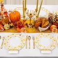 thumbnail image 6 of 350Piece Gold Thanksgiving Dinnerware Set for 50 Guests - Gold Thanksgiving Plates Dinnerware with Disposable Cutlery Include:50Dinner Plates-50Dessert Plates-50Napkins with Gold Silverware, 6 of 16