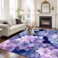 thumbnail image 2 of Spring Purple Hydrangea Area Rugs 5'x7', Washable Small Throw Rugs for Laundry Room Playroom, Country Flowers Garden Plants Indoor Outdoor Rug Non-Slip Low Pile Carpet Runner Reversible Floor Mats, 2 of 8