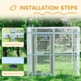 thumbnail image 4 of Walnest 87 inch Large Walk in Iron Aviary with 2 Feeding Bowls,Bird cage for Macaws Canaries Parrots Budgie Lovebirds(White), 4 of 10