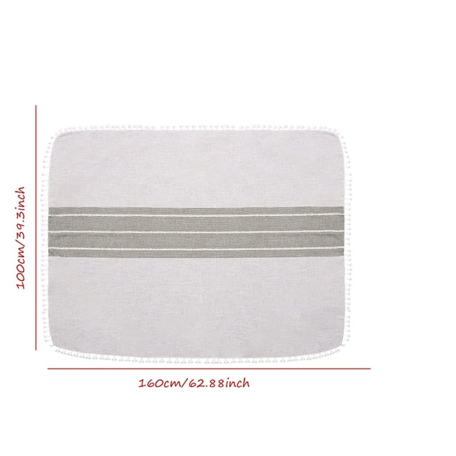 Up to 65% Off SMihono Table Cloth Cotton Linen Wrinkle Free Anti-Fading Tablecloths Embroidery Tassel