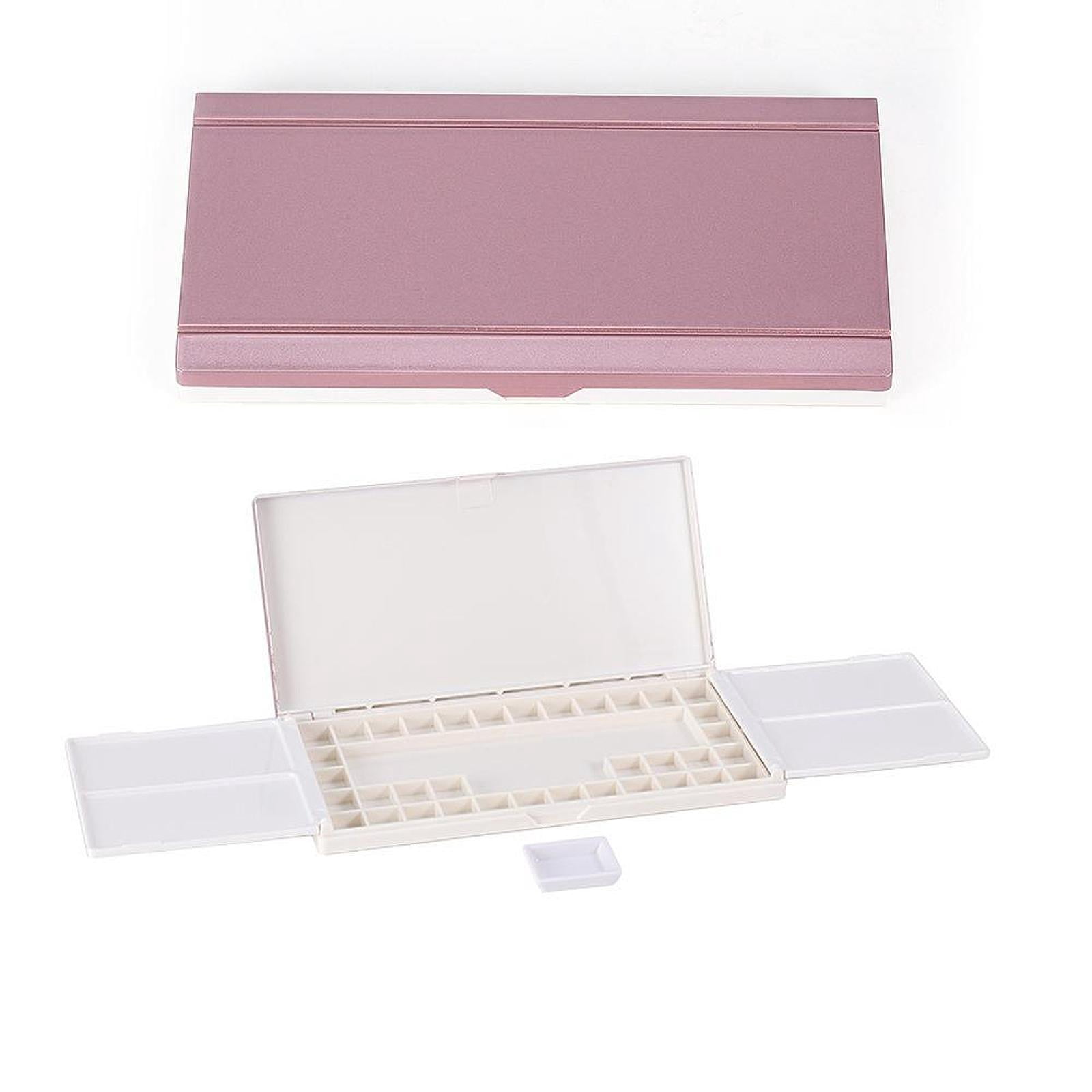 Milageto Empty Watercolor Palette Travel Paint Case for Acrylic Paint Portable Paint Tray Pink