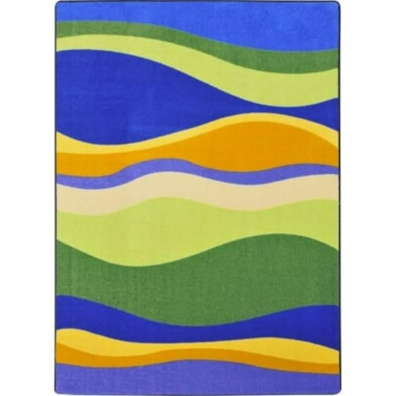 Riding Waves Rectangle Classroom Rug  Multi Color - 5 ft. 4 in. x 7 ft. 8 in.