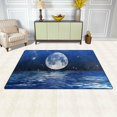 thumbnail image 2 of GZHJMY Ocean Area Rug 3'x5', Night Sky with Moon Stars and Clouds Polyester Area Rug Mat for Living Dining Dorm Room Bedroom Home Decorative, 2 of 6