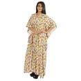 thumbnail image 3 of Moomaya Women Long Maxi Cover Up Printed Kimono Sleeve Night Dress Maxi Kaftan Gown Sleepwear, 3 of 7