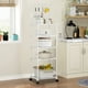 thumbnail image 4 of Carrito de cocina de 5 niveles con ruedas, organizador multiusos para cocina, baño y sala de estar, color blanco o negro., 4 of 6