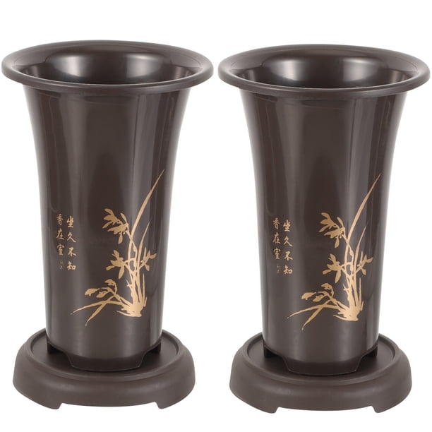 2 juegos de macetas para orquídeas, macetas de plástico para vivero de plantas, macetas para plantar orquídeas y flores.