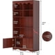thumbnail image 5 of 5 - tier estante moderno libros con doors, brown wood - constructed estante libros used as almacenamiento organizer estante. 63 - pulgada altura, ideal dormitorio, sala estar, o oficina., 5 of 5