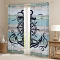 thumbnail image 2 of Homewish Teens Ocean Anchor Blackout Curtains Set of 2 (52x84 Each), Nautical Rudder Print Window Curtains, Grey Blue Rustic Cabin Curtains and Drapes, Curtains and Drapes Decor, 2 of 6