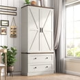 thumbnail image 2 of 71''Tall Farmhouse Kitchen Pantry Cabinet, 3 Layers Storage Cabinet, 2 Drawers, 8 Hanging Shelves, Adjustable Shelves, Versatile Large Rustic Cabinet for Kitchen, Dining Room, Living Room, Bathroom, 2 of 9